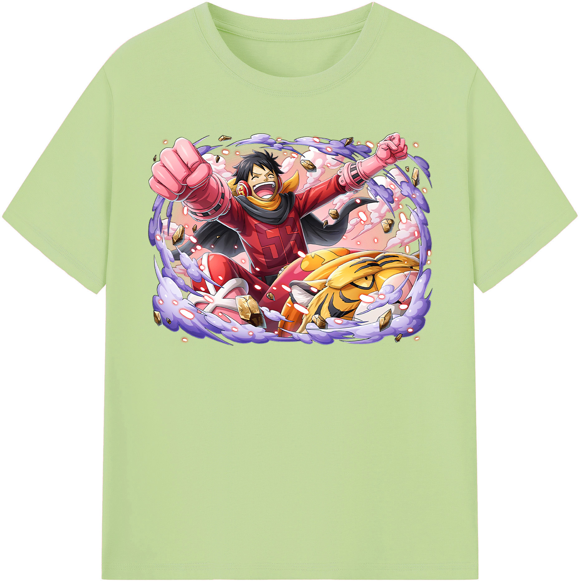 ワンピース モンキー・D・ルフィ ONE PIECE Monkey D. Luffy 綿100％半袖Tシャツ（フロントプリント）